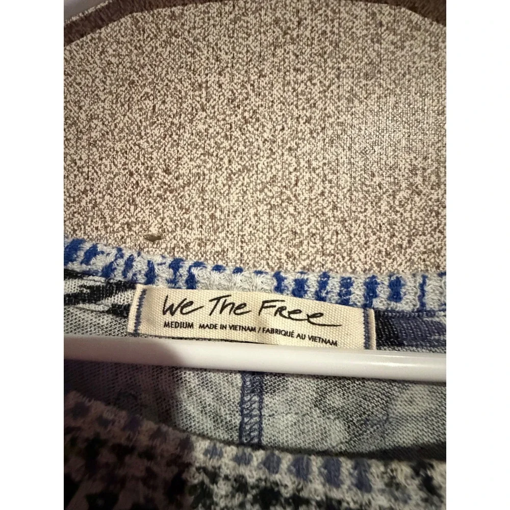We The Free Free People Blue Bandana Paisley Print Oversized Cotton Top Medium